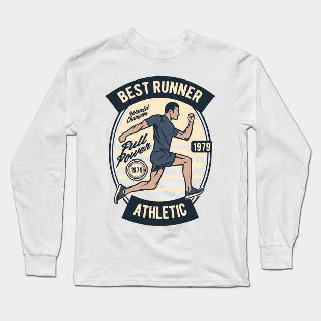 Best Runner Athletic - Full Power Long Sleeve T-Shirt by Wheezing Clothes